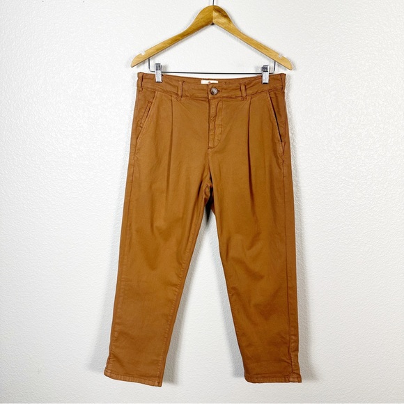 Marine Layer Mens Hudson Relaxed Cropped Pant in Faded Chestnut Size Medium - Picture 2 of 13